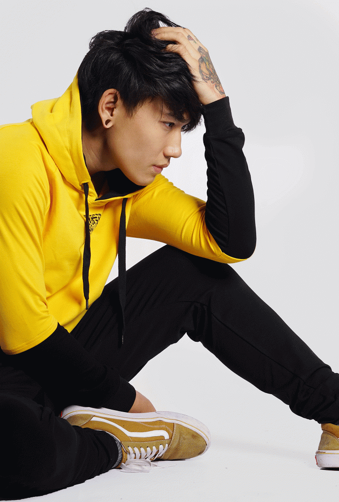 YGN Traffic Yellow and Black Hoodie boy